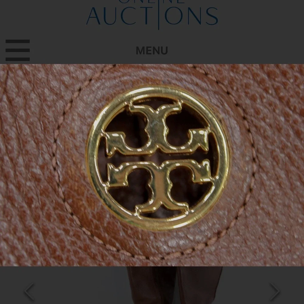Tory Burch Tan Leather Boots with Gold Emblem